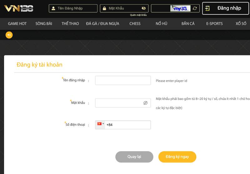 Các Câu Hỏi Thường Gặp Khi Cá Cược Tại VN138 5 Làm sao để tạo tài khoản thành viên tại VN138?