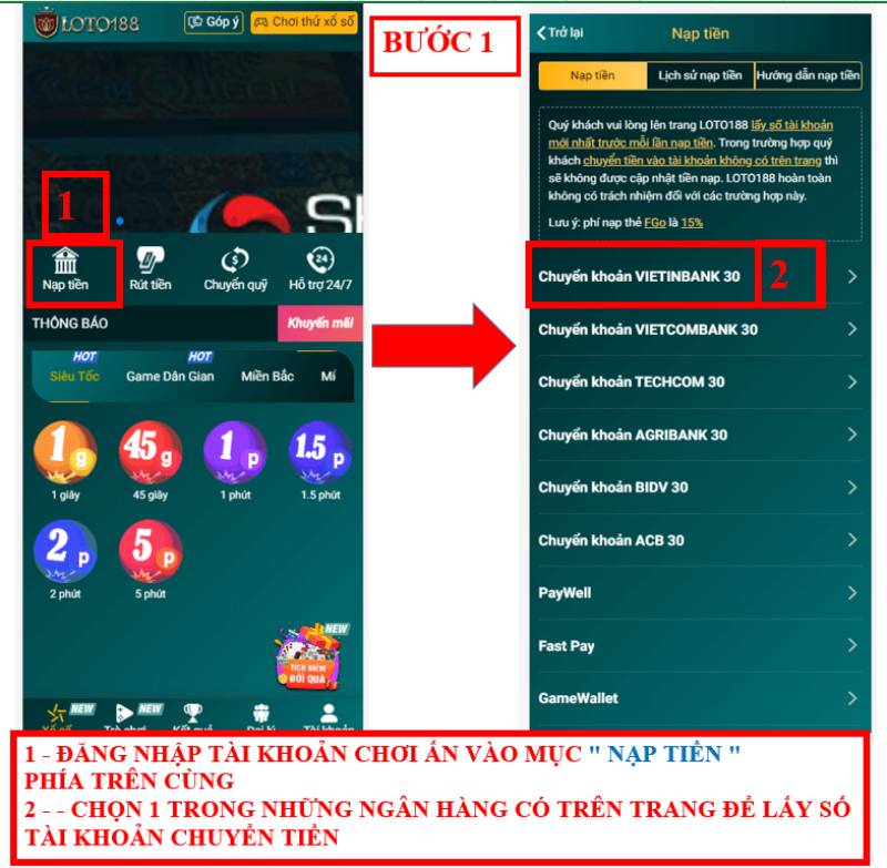Cách Nạp Rút Tiền Nhanh Tại Loto88 Chi Tiết Cho Newbie 2 Liên kết tài khoản ngân hàng