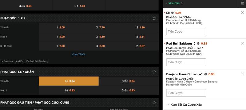 Mẹo chọn kèo phạt góc xiên dễ ăn