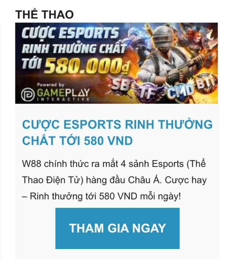 Ưu đãi riêng cho cược Esports